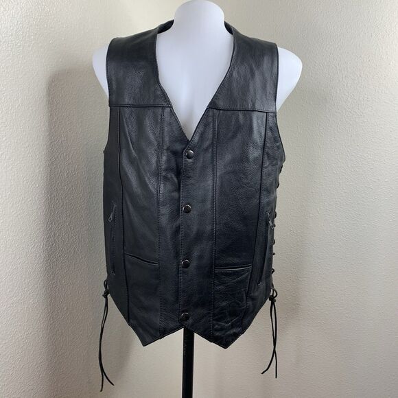 Milwaukee Motorcycle Original Leather Vest Performance Apparel Sz 40 *See Notes - Picture 1 of 5